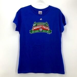 MLB Chicago Cubs Wrigley Field Blue Tee NWT Large